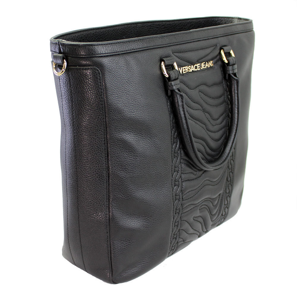 Versace Handbag Black Jeans Strap Shoulder
